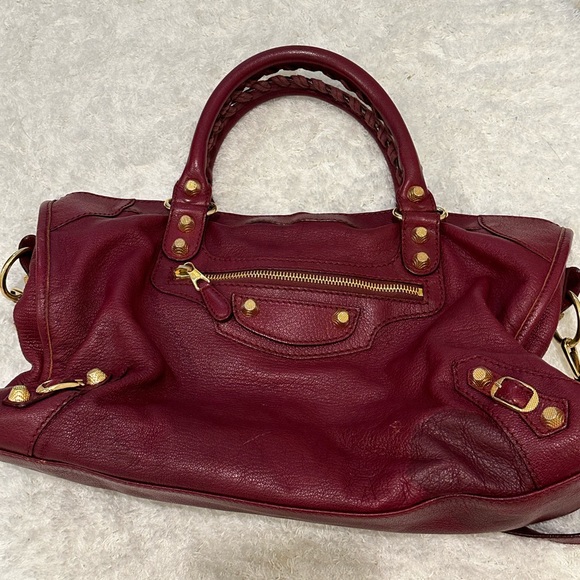 BALENCIAGA - Agneau Giant 12 Rose Gold Hardware City Cassis USED CONDITION - Picture 1 of 9